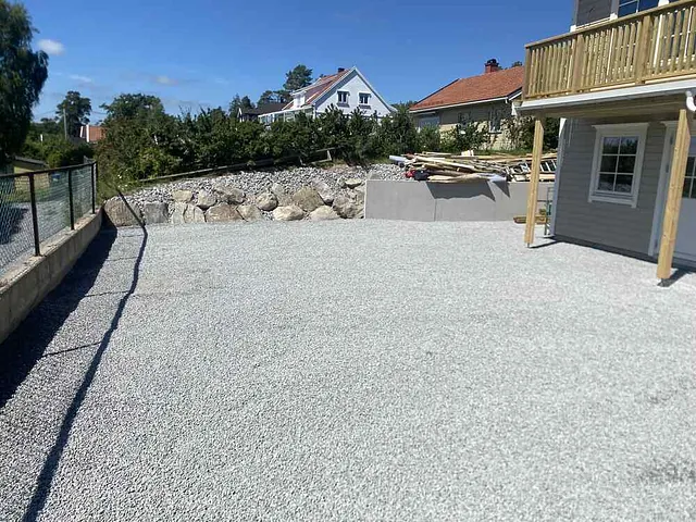 L-mur, singel og matjord